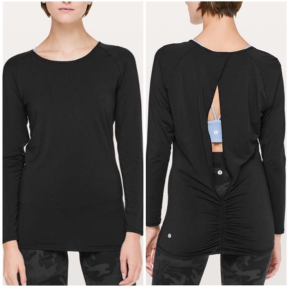 lululemon athletica Tops - Lululemon Deep Stretch Longsleeve Cinch In Black Size 6